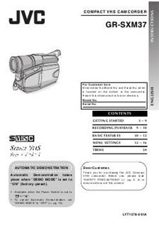 JVC GR SXM 37U manual. Camera Instructions.